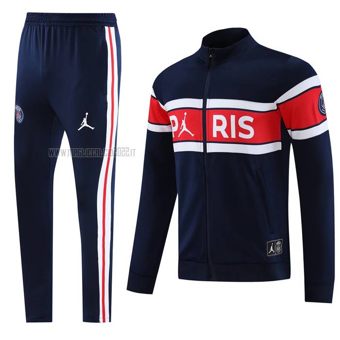 Tuta da Track de Giacca del Paris Saint-Germain 2023-2024 Blu y Rosso